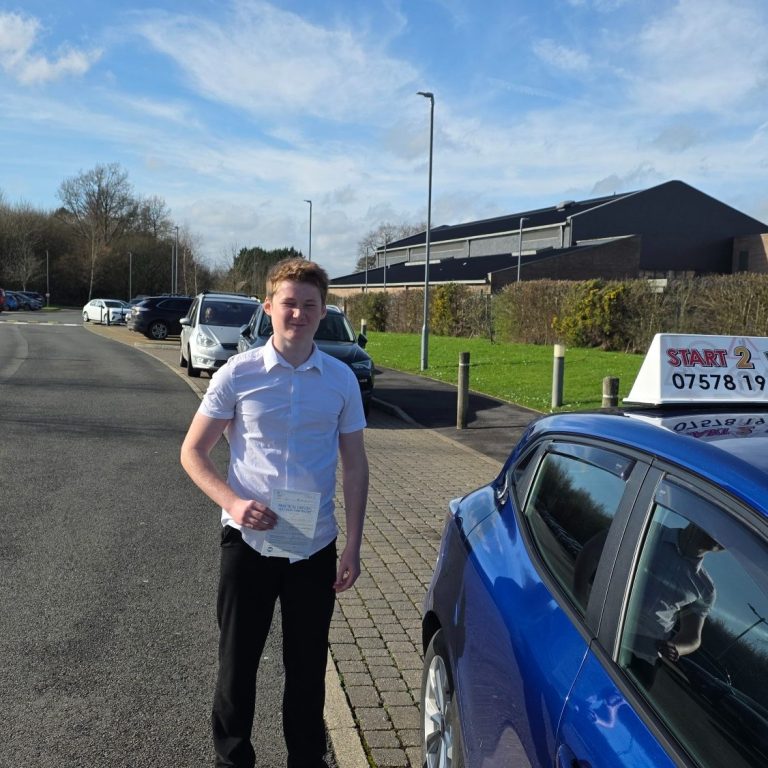 Carwyn from Landybie, standing out at school in Llandeilo with his pass certificate