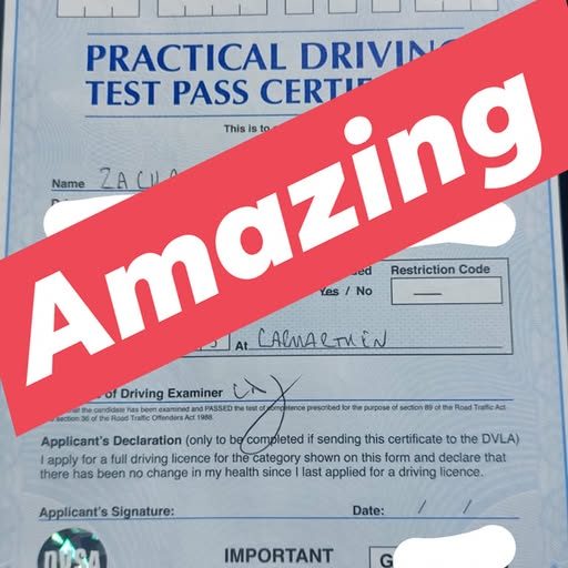 Zac giving start 2pass 5 stars from Penygroes, smashing first time pass zero faults