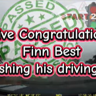 Finn passed in his own white car in Carmarthen test centre 1st time from Porthyrhyd