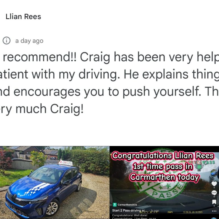 Llian giving start 2pass 5 stars from Llandybie, smashing first time pass zero faults